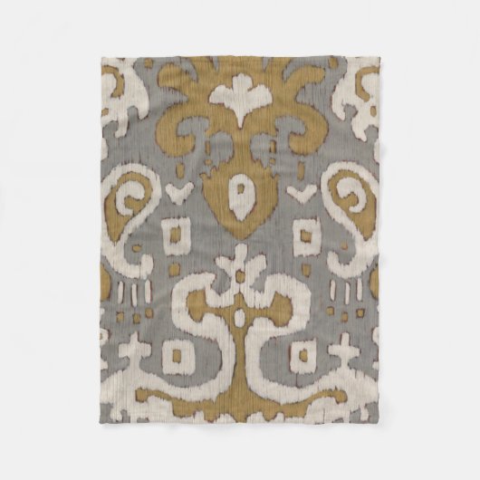 Ochre Ikat I Fleece Deken (Voorkant)