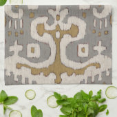 Ochre Ikat I Theedoek (Gevouwen)