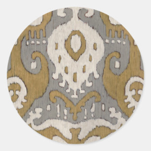 Ochre Ikat II Ronde Sticker