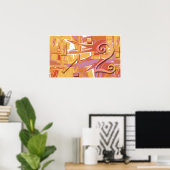 Ochre Two Abstract Art Poster | orange (Thuiskantoor)