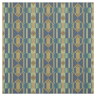Ochre Yellow Oranje Blauwgroen Blue Green Ethnic Stof