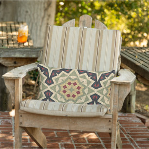 Ochre Yellow Red Olive Green Black Tribal Buitenkussen