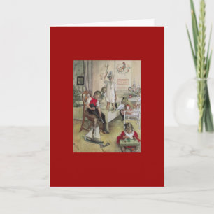 Ochtend 1894 van Kerstmis van Carl Larsson Feestdagen Kaart
