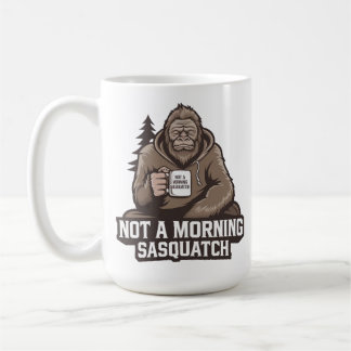 Ochtend Bigfoot - Slaperige Sasquatch met Koffie M Koffiemok