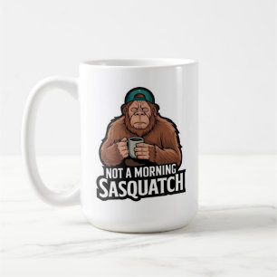 Ochtend Bigfoot - Slaperige Sasquatch met Koffie M Koffiemok