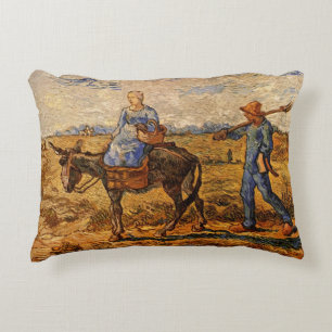 Ochtend, boerenkoppel door Vincent van Gogh Accent Kussen