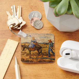 Ochtend, Boerenkoppel door Vincent van Gogh Sleutelhanger