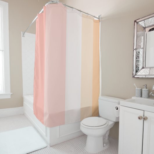 Ochtend Dew roze en gele strepen Douchegordijn (In situ)