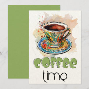 Ochtend gelukzaligheid: Arabische koffie Qahwa قهو Kaart