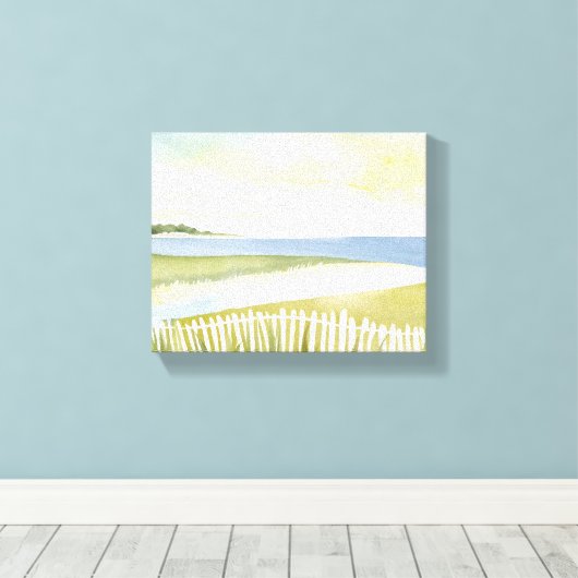 Ochtend in Chatham | Cape Cod Waterverf schilderij Canvas Afdruk (Insitu (Houten vloer))