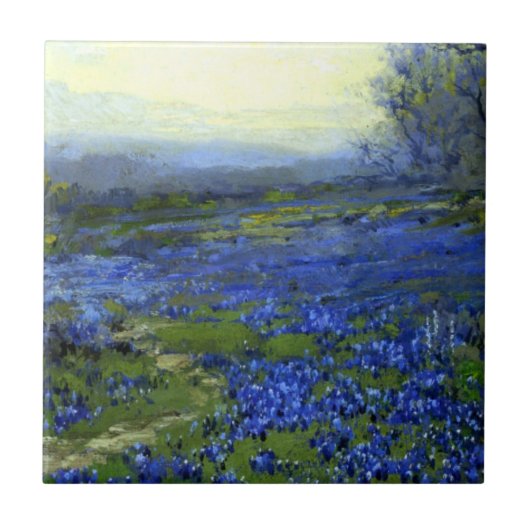 Ochtend in de Bluebonnets Tegeltje (Voorkant)