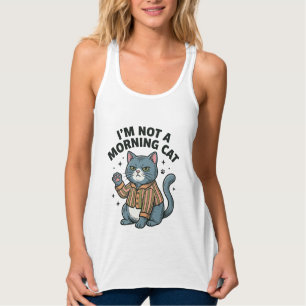 Ochtend Kat Vintage Gravure Grappige Kat T-Shirt D