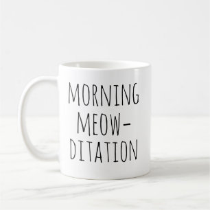 Ochtend Meow‑ditaty Stille Typografie Kat Koffiemok