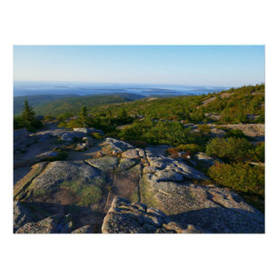 Ochtend op de top van Cadillac Mountain in Acadia Perfect Poster