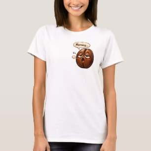 Ochtend, slaperige koffieboon grappige herkenbare t-shirt