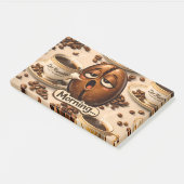 Ochtend, slaperige koffieboon grappige relateerbar post-it® notes (Schuin)