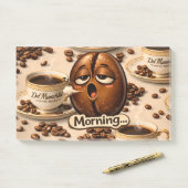 Ochtend, slaperige koffieboon grappige relateerbar post-it® notes (Op bureau)