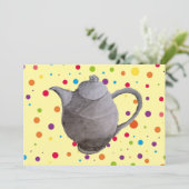 Ochtend Thee retro date cafe party Kaart (Staand voorkant)