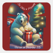 Ochtend van Kerstmis Vierkante Sticker (Voorkant)