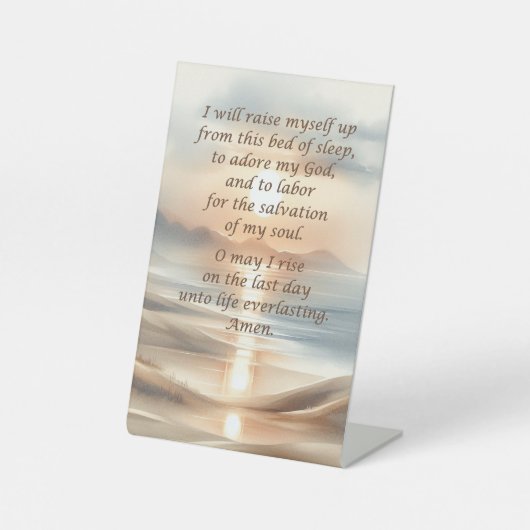 Ochtendgebed op een voetstuk reclamebord met voetstuk (Voorkant)