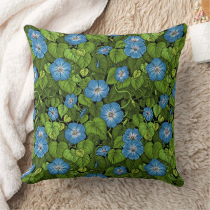 Ochtendglorie in blauw en groen kussen