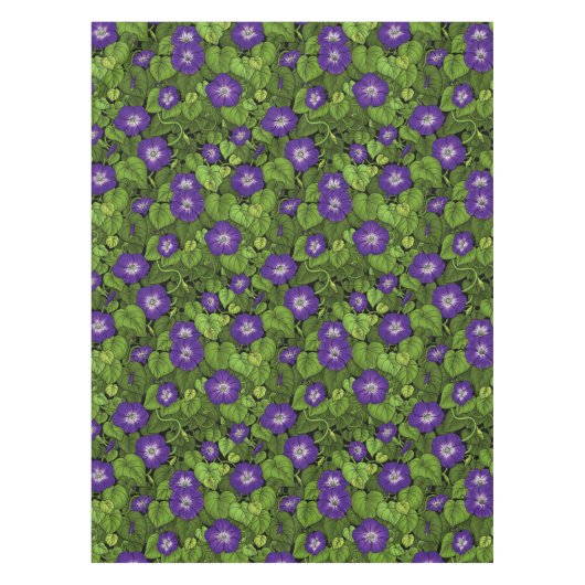 Ochtendglorie in paarse en groene tafelkleed (Voorkant)