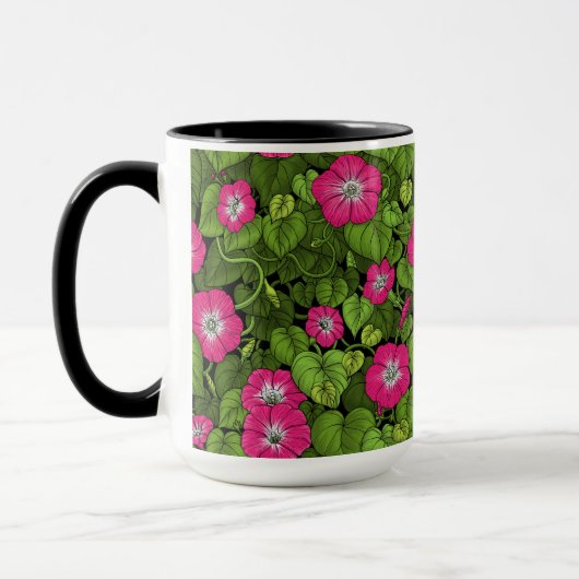 Ochtendglorie in roze en groen mok (Links)