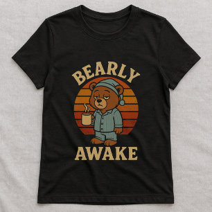 Ochtendkoffie Beer T-shirt; Beerlijk Wakker Leuke  T-shirt