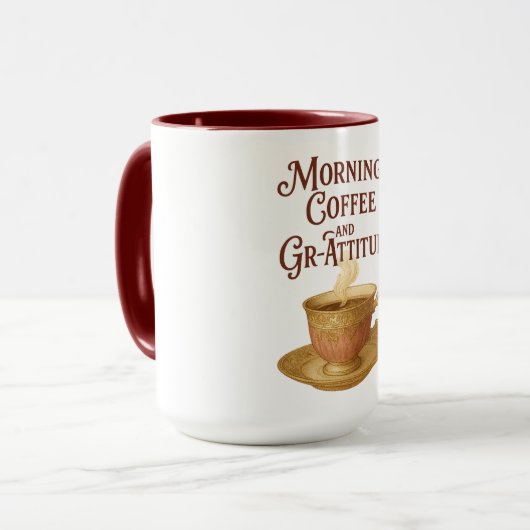 Ochtendkoffie en Gr-Attitude Mok (Voorkant links)