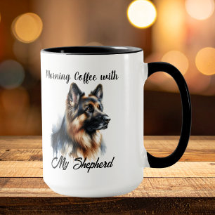 Ochtendkoffie met mijn herder modern mok