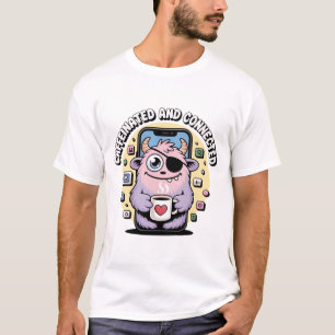 Ochtendkoffiemonster Kawaii Grappig T-shirt