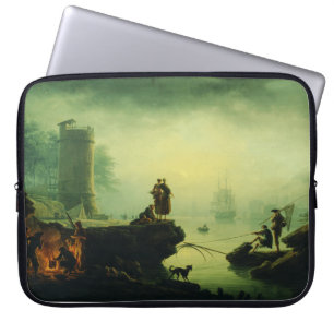 Ochtendmist op zee door Joseph Vernet  Laptop Sleeve