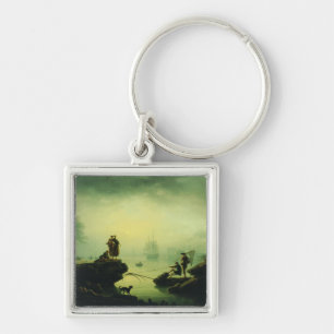 Ochtendmist op zee door Joseph Vernet Sleutelhanger