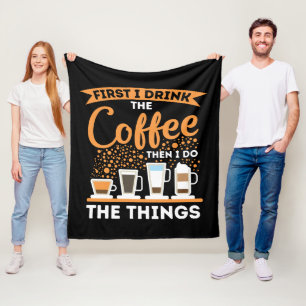 Ochtendmotivatieboost - Mantra voor koffieliefhebb Fleece Deken