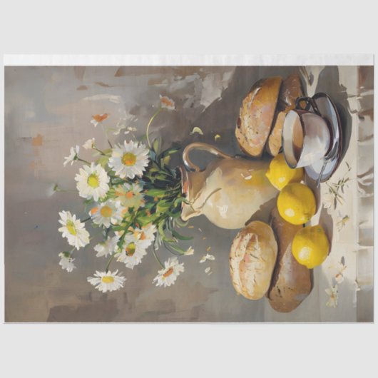 Ochtendthee met Daiseys Decoupage Tissue Paper Tissuepapier (Voorkant)