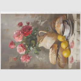 Ochtendthee met Rozen Decoupage Tissue Paper Tissuepapier