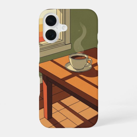 Ochtendzon koffie iPhone 16 hoesje (Achterkant)