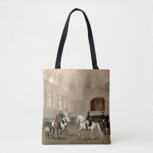 Ochtenoefening in de Hofreitschule Tote Bag