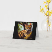 Ocicat Cat Kaart (Gele Bloem)