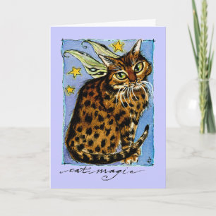 Ocicat chat magique voeux d'anniversaire ou carte
