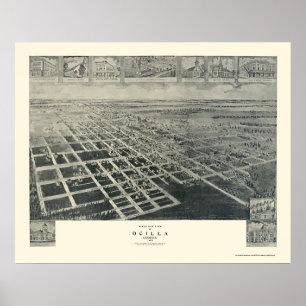 Ocilla, GA Panorama Map - 1908 Poster