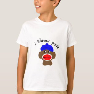 ock Monkey "I THROW POOP" T-shirt