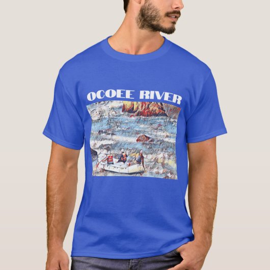 Ocoee River Tennessee Whitewater Rafting Schilderi T-shirt (Voorkant)