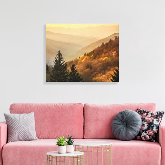 Oconaluftee Valley Overlook | North Carolina Canvas Afdruk (Insitu (Woonkamer))