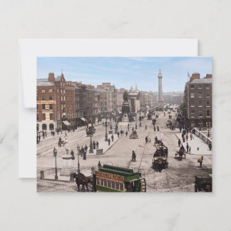 O'Connell Bridge en O'Connell Street 1890 Feestdagenkaart