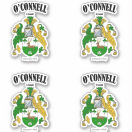 O'Connell Crest Ierse vertaling & betekenis (x4) Sticker