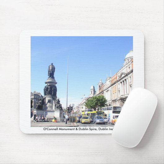 O'Connell Monument & Dublin Spire, Dublin, Ierland Muismat (Met muis)