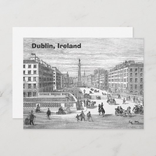 O'Connell Street Dublin Ireland Briefkaart (Voorkant / Achterkant)