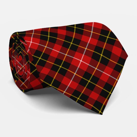 O'Connell Tartan Red en Black Pset Stropdas (Opgerold)