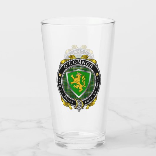 O'Connor/Connor (Kerry) Irish Shield Bierglas Glas (Achterkant)